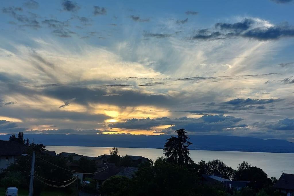 Appart Cosy Avec Vue Sur Le Lac Leman Evian-les-Bains Luaran gambar